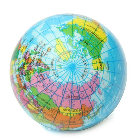 Earth Globe Planet World Map Foam Stress Relief Bouncy Press Ball