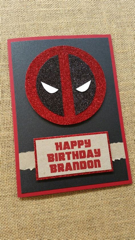 Deadpool Card Birthday Cards Diy Marvel Cards Deadpool Birthday