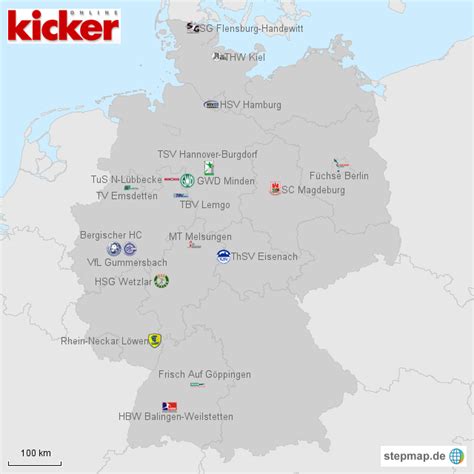 Handball bundesliga 2020/2021 live, kostenlos und on demand. Handball-Bundesliga von kicker - Landkarte für Deutschland ...