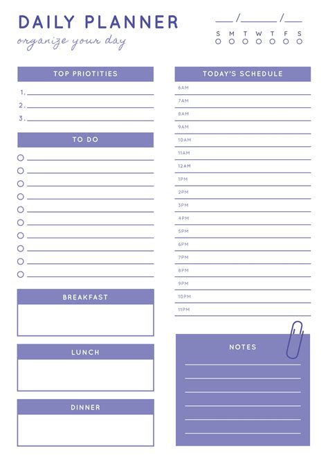 Printable Blank Schedule Form Printable Forms Free Online