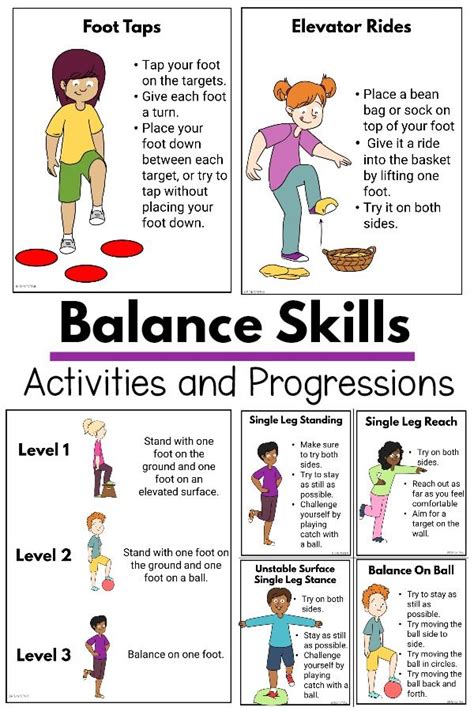 Balance Activities And Progressions Pink Oatmeal Shop Physical