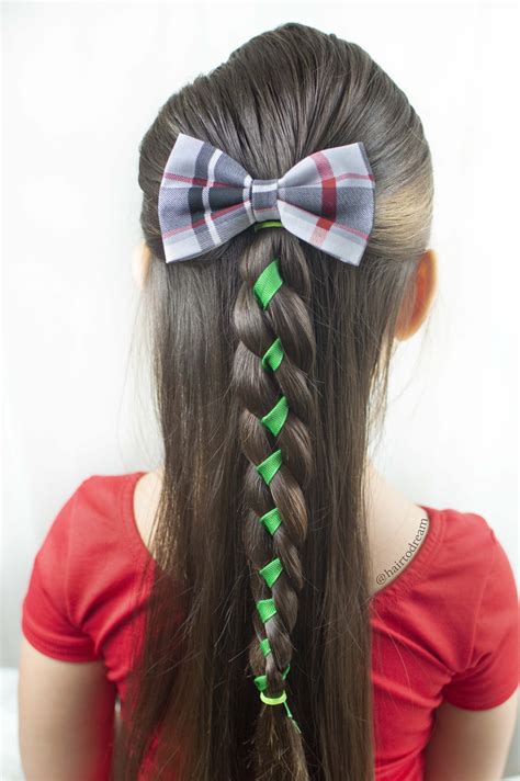 Four Strand Ribbon Holiday Hair Ribbon Hairstyle Kids Hairstyles