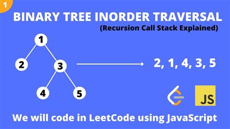 Binary Tree Inorder Traversal Leetcode Javascript Youtube