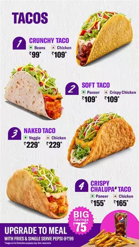 Taco Bell Menu Menu For Taco Bell Pimple Saudagar Pune Pune