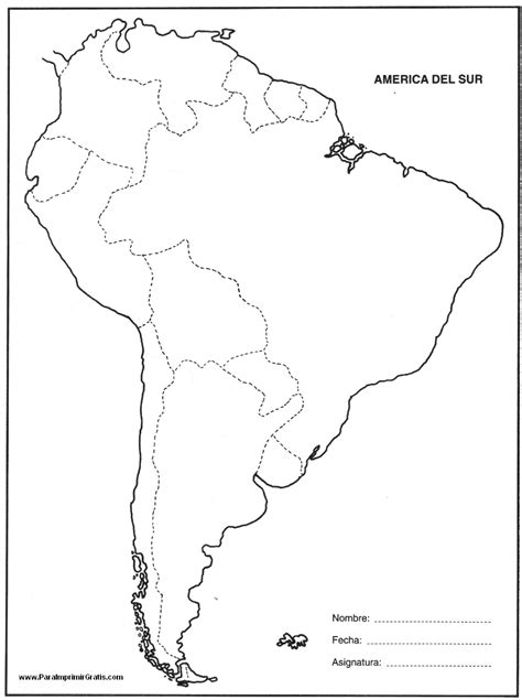 Mapa Politico America Del Sur Para Colorear Imagui 60F