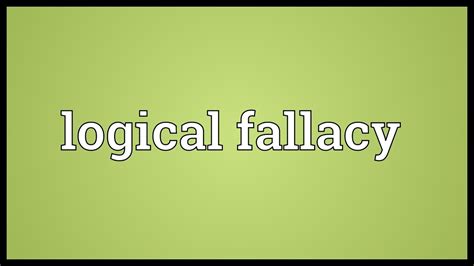 Logical Fallacy Meaning Youtube
