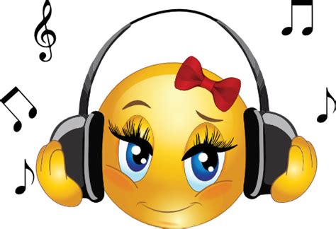 Clipart Girl Listen Music Smiley Emoticon 512x512 Funny Emoji Faces