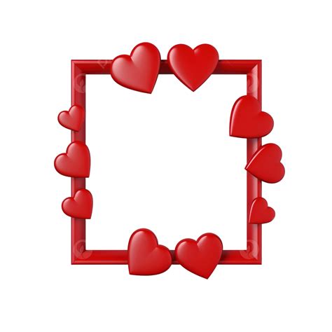 Lindos Corazones Rojos En Un Marco Cuadrado Png Dibujos Rojo