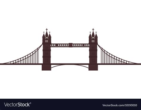 London Tower Bridge Icon Graphic Royalty Free Vector Image