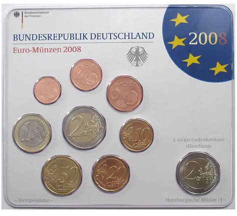 Germany Official Euro Coin Sets 2008 A D F G J Complete Brilliant
