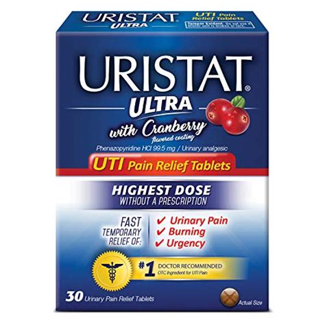 Uristat Ultra UTI Pain Relief Tablets Fast Urinary Tract Infection Relief Of Urinary Pain