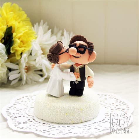 Custom Wedding Cake Topper Star Wars Kissing Couple Up