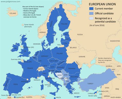 Map Of The European Union Including All Member Countries Official