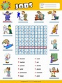 Jobs Esl Vocabulary Word Search Worksheet for Kids