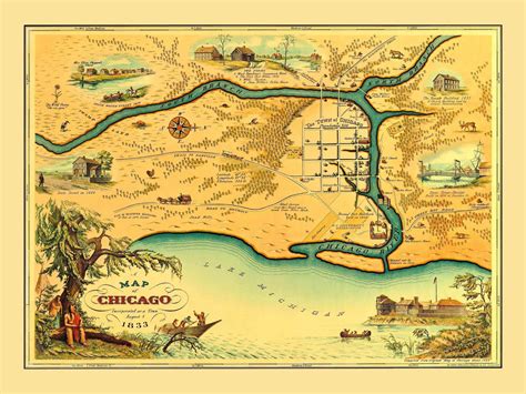 A Map Of Chicago Incorporated As A Town August 5 1833 Maps Chicago Map