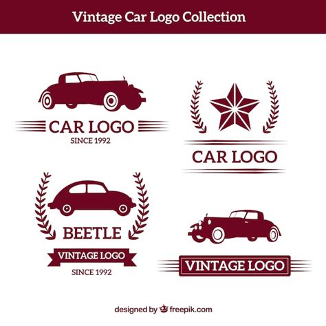 Vintage Auto Logo Collectie Gratis Vector