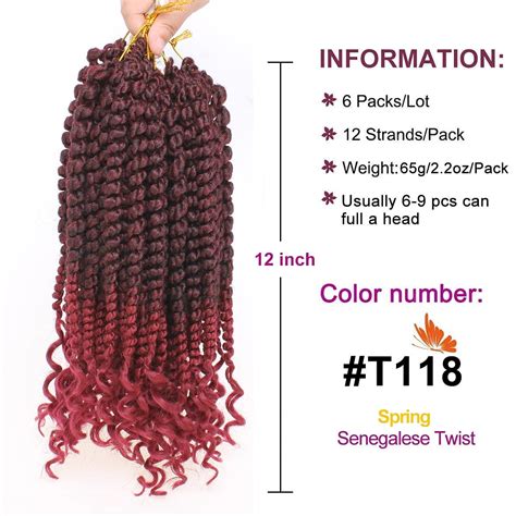 Buy Zrq Senegalese Twist Crochet Braids Spring Twist Curly End Pre