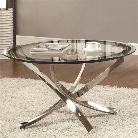 Chrome Glass Coffee Table Set Coaster 720338 Coffee Table Set