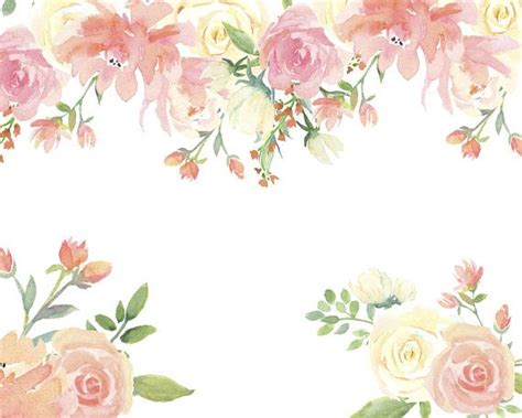 Floral Frames And Flowers Peach And Cream Floral Watercolor Collection