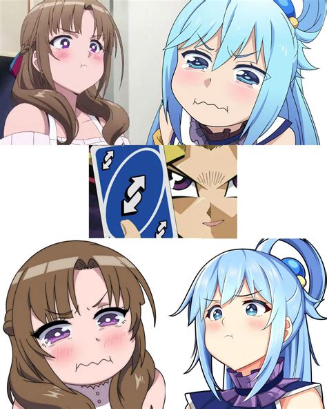 Reverse Pout Aqua Anime Memes Anime Anime Funny