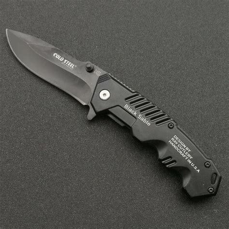 Mengoing Cold Steel Black Pocket Folding Knife 7cr13mov Steel Blade