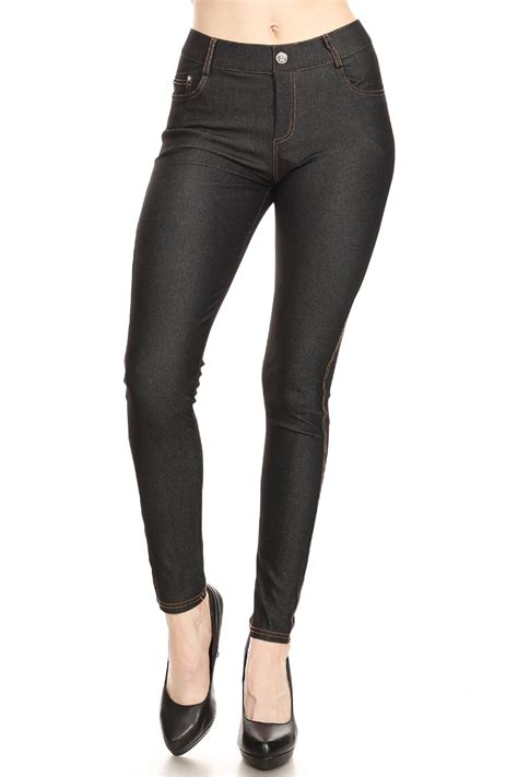 Womens Stretch Jeggings With Pockets Slimming Pull On Jean Jeggings