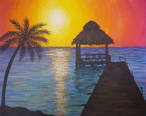 Easy sunset sky in watercolour tutorial | learn to paint. Easy Sunset Ocean Seascape Acrylic Painting Tutorial | Summer Beginner L... | Beach scene ...