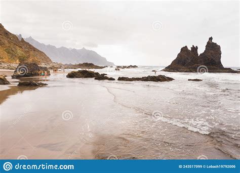 A Praia Arenosa De Benijo Na Ilha De Tenerifethe Canary Espanha Imagem