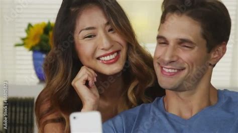 Happy Interracial Couple Taking Selfies Stock Footage And Royalty Free Videos On