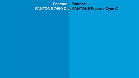 Pantone 7460 C Vs Pantone Process Cyan C Side By Side Comparison