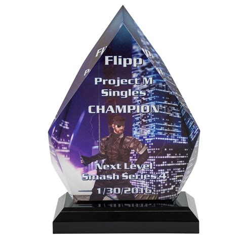 Full Color Diamond Acrylic Award With Base