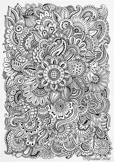 Zengraphic Doodling Zendoodle Flowers Pattern графика рисование