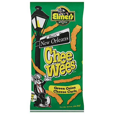 Elmers Cheese Curls Green Onion 2 Oz Snacks Chips And Dips