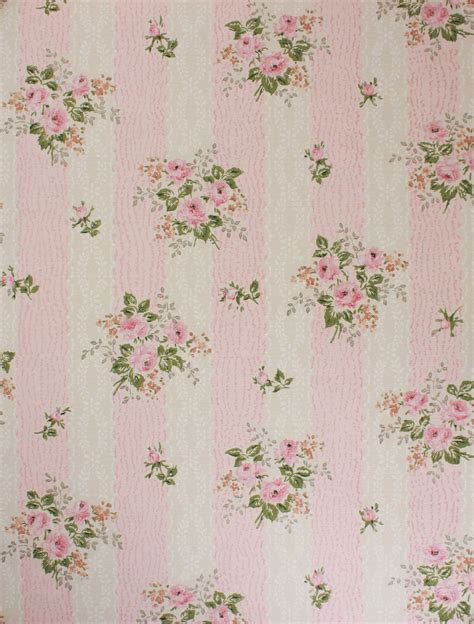 1950s Vintage Wallpaper Pink Roses On Pink And By Rosieswallpaper
