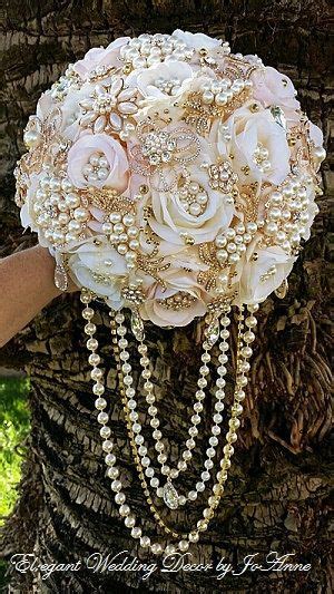 Vintage Brooch Bouquet Deposit For A Cascading Pearl Blush Etsy