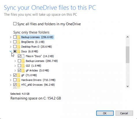 How To Select Which Onedrive Folders Sync In Window 10