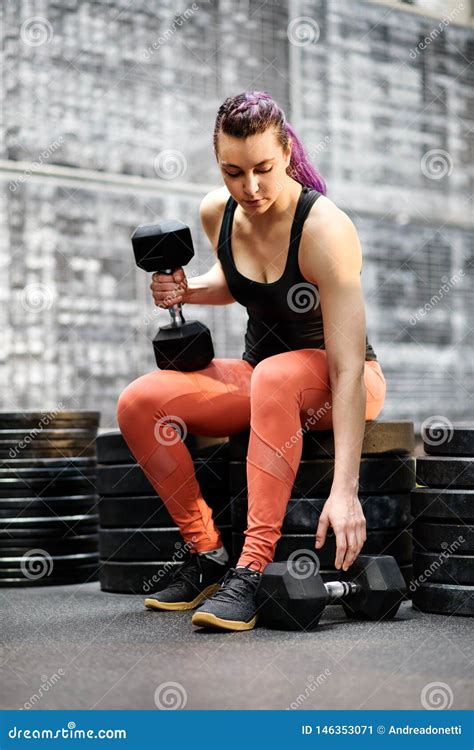 Fit Muscular Young Woman Athlete At The Gym Stock Image Image Of