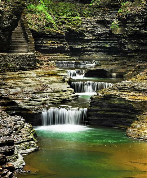 Tiered Waterfalls At Watkins Glen Photograph By Optical Playground By