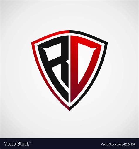 Rd Initials Shield Logo Designs Modern Templates Vector Image