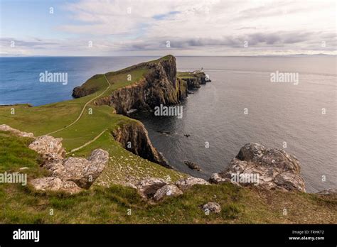 Neist Point Famous Rocky Cliff Head And Iconic Landmark On Isle Of