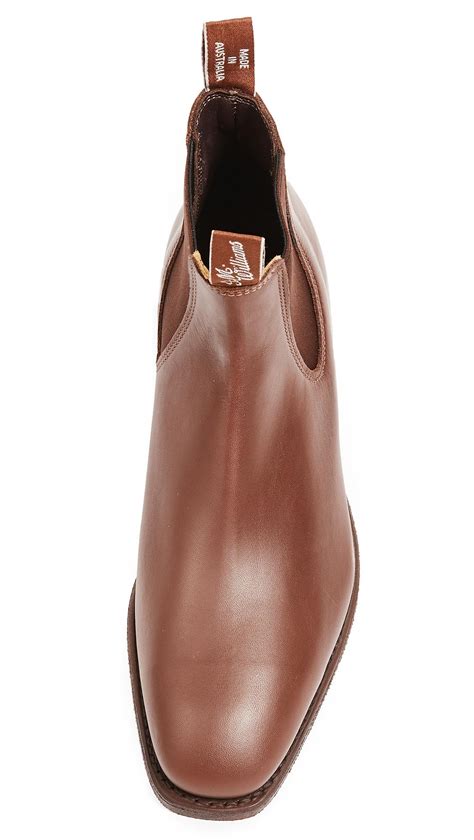 Rm Williams Comfort Rm Leather Chelsea Boots In Dark Tan Brown For