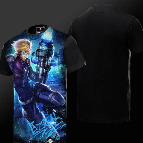 League Of Legends Ezreal T Shirts Mens Black Tee Shirt Black Tee