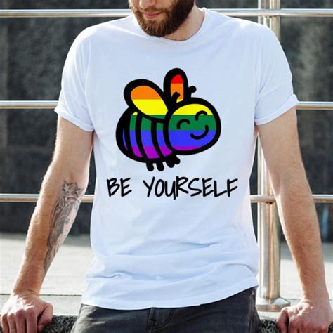 Original Lgbt Bee Yourself Rainbow Bee Pride Shirt Hoodie Sweater