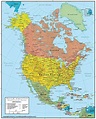 Free Political Map of North America with countries in PDF