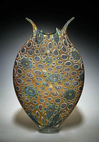 Gold And Emerald Foglio By David Patchen 5 800 Art Glass