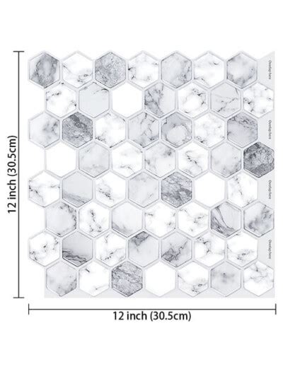 Carrara Marble Hexagon Tile Peel Stick Clever Mosaics