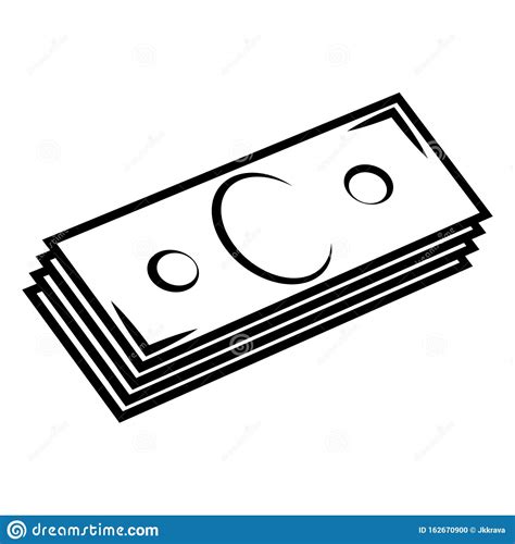 Money Bill Icon Vector Of Banknote Bill Money Dollars Stock