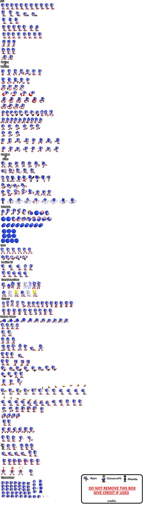 Ultimate Classic Sonic Sprite Sheet By Uganda Sanik On Deviantart