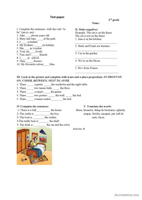 3rd Grade Test English Esl Worksheets Pdf And Doc