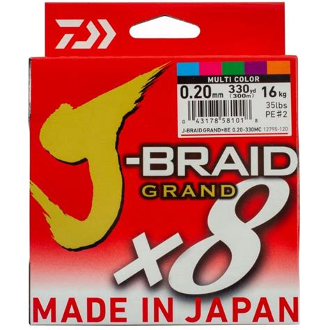 Daiwa J Braid X8 Grand Multicolour 300m Veals Mail Order